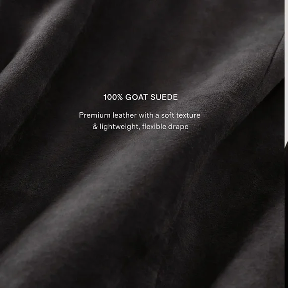 NWT Quince Black 100% GOAT Suede Bomber Jacket, size small - Picture 3 of 12